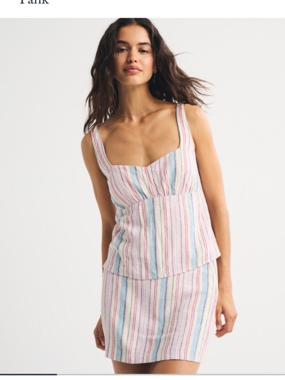 Abercrombie Bra-Free Linen-Blend Sweetheart Tank Top & Skirt